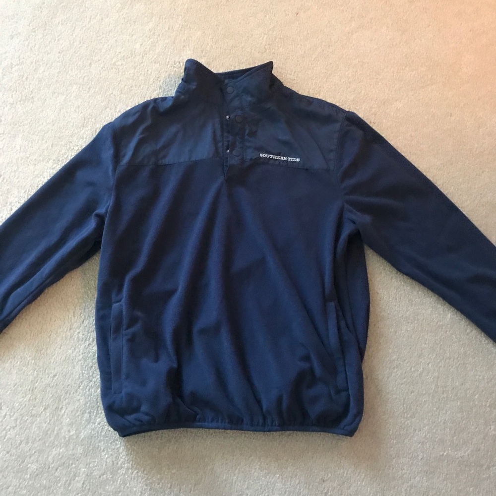 Southern Tide Navy Fleece Pullover